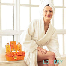 Load image into Gallery viewer, Home Spa Gift Basket in Orange Mango, Bath and Body Care Kit