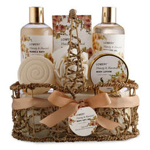 Load image into Gallery viewer, Home Spa Gift Basket - Honey Almond Scent - Luxury Bath Set