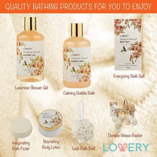 Load image into Gallery viewer, Home Spa Gift Basket - Honey Almond Scent - Luxury Bath Set