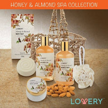 Load image into Gallery viewer, Home Spa Gift Basket - Honey Almond Scent - Luxury Bath Set