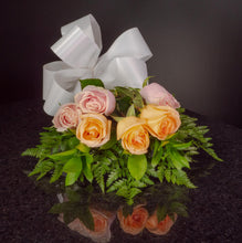 Load image into Gallery viewer, Peach Blush Pink Roses 6 Roses / Hand-Tied / Basic