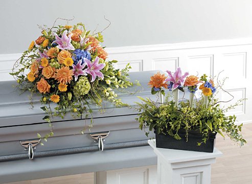 Homeward Bound Casket Spray and Arrangement