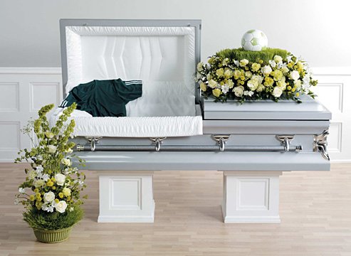 Athletic Tribute Casket Spray and Arrangement