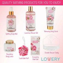 Load image into Gallery viewer, Spa Gift Basket - Wild Rose &amp; Raspberry Leaf in Bath Caddy
