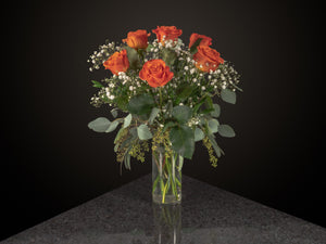  6 Roses / Vase / Fancy