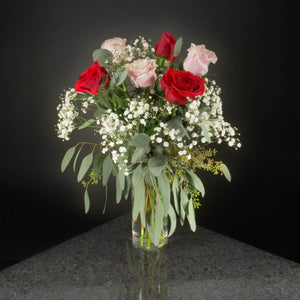  6 Roses / Vase / Fancy