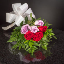 Load image into Gallery viewer, Red Lavender Roses 6 Roses / Hand-Tied / Basic