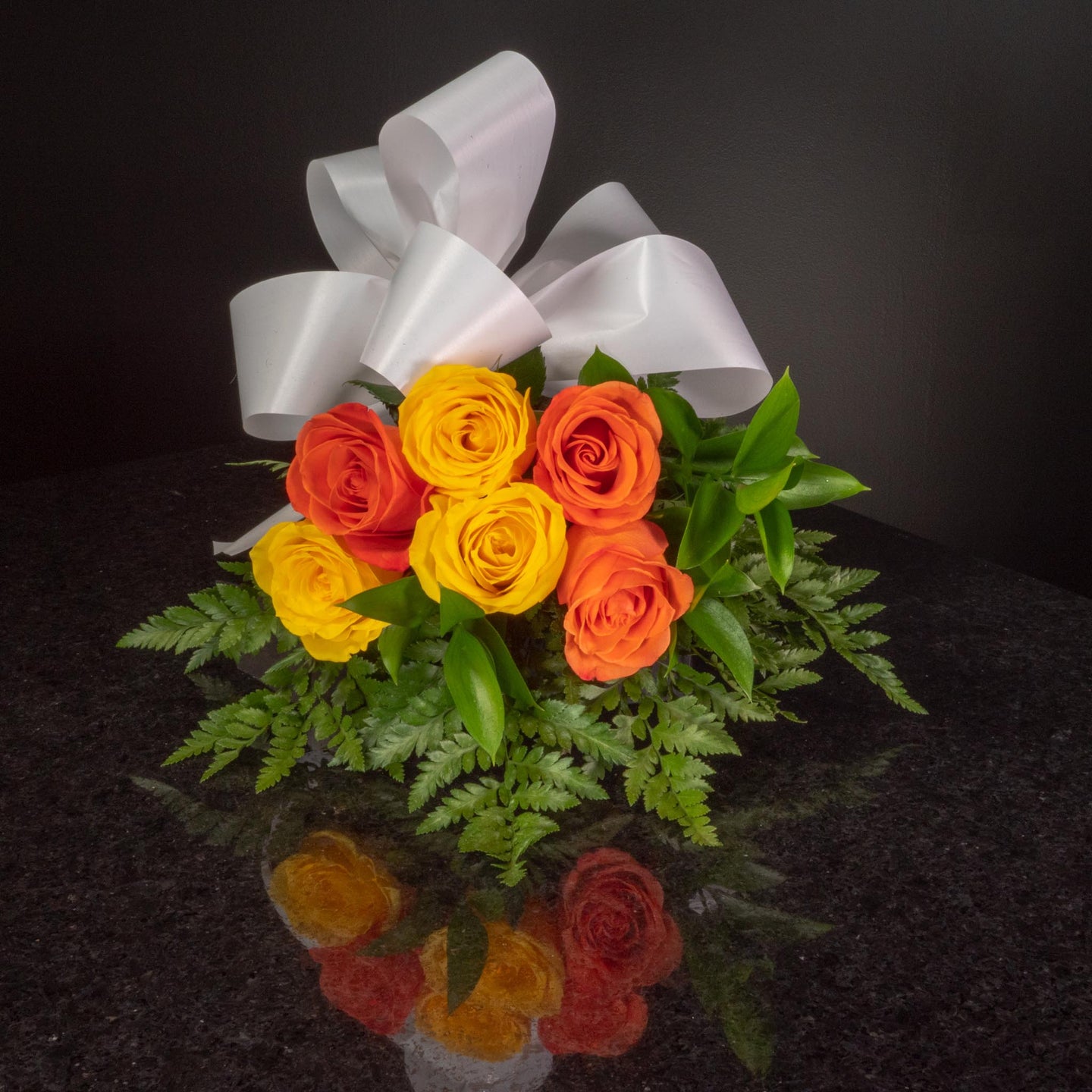 Yellow Orange Roses 6 Roses / Hand-Tied / Basic