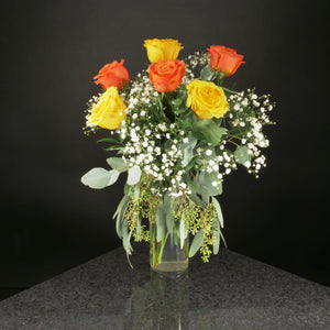  6 Roses / Vase / Fancy