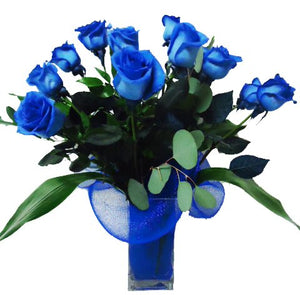 Blue Roses in Vase