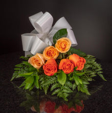 Load image into Gallery viewer, Orange Peach Roses 6 Roses / Hand-Tied / Basic