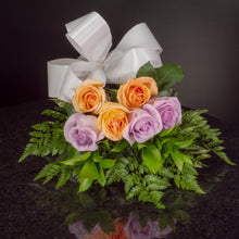 Load image into Gallery viewer, Peach Lavender Roses 6 Roses / Hand-Tied / Basic