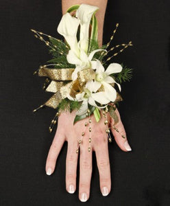 Orchid and Calla Lily Wrist Corsage