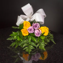 Load image into Gallery viewer, Yellow Lavender Roses 6 Roses / Hand-Tied / Basic